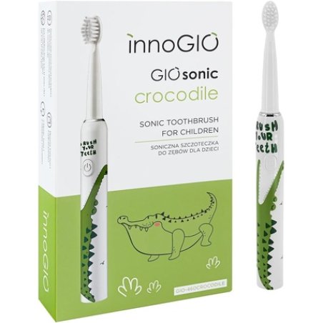 innoGIO GIOsonic Crocodile Children's Electric Toothbrush Insulated USB Rechargeable Silicone Handle 3 Modes Timer 2