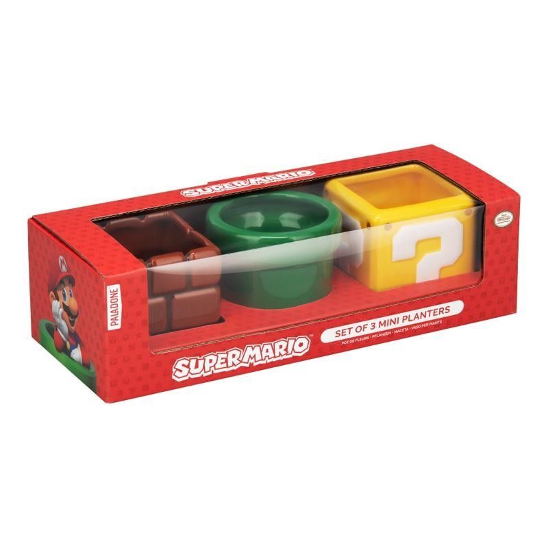 SUPER MARIO - Set de 3 Mini Pots Décoratifs