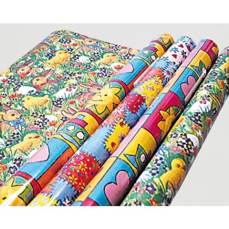 Zwie Wrapping Paper With Easter Print 2m X 70cm 5 Assorted Packed In Display Box