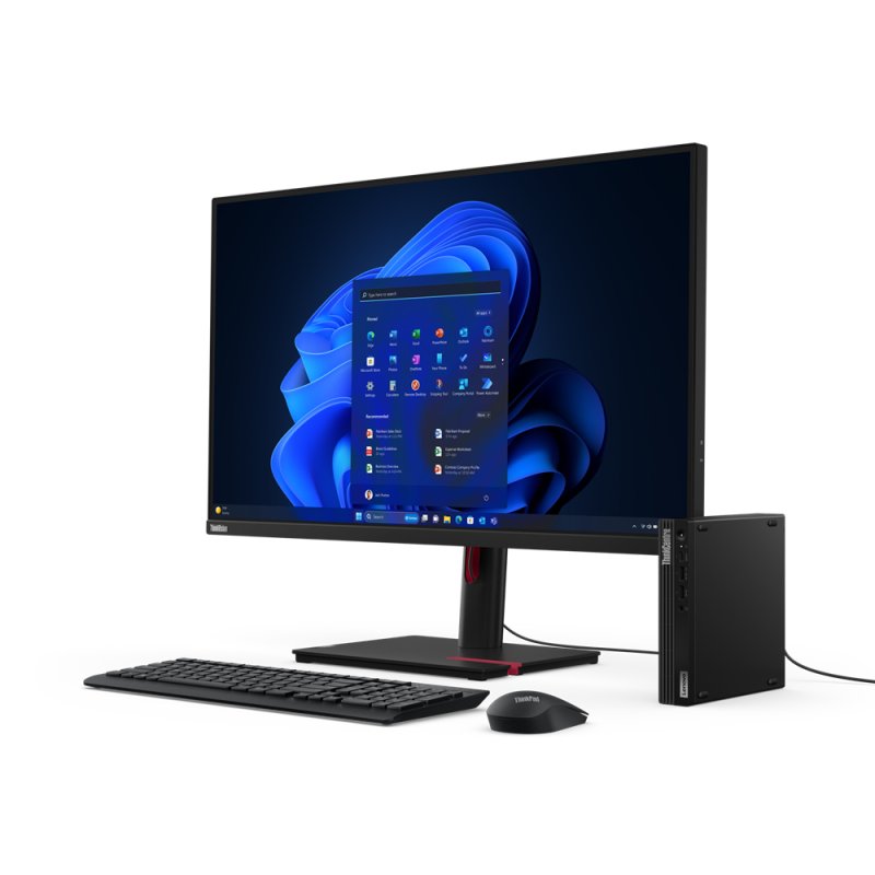 Lenovo ThinkCentre M70q Gen 5 Intel Core™ i3 i3-14100T 8 Go DDR5-SDRAM 256 Go SSD Windows 11 Pro Mini PC Noir
