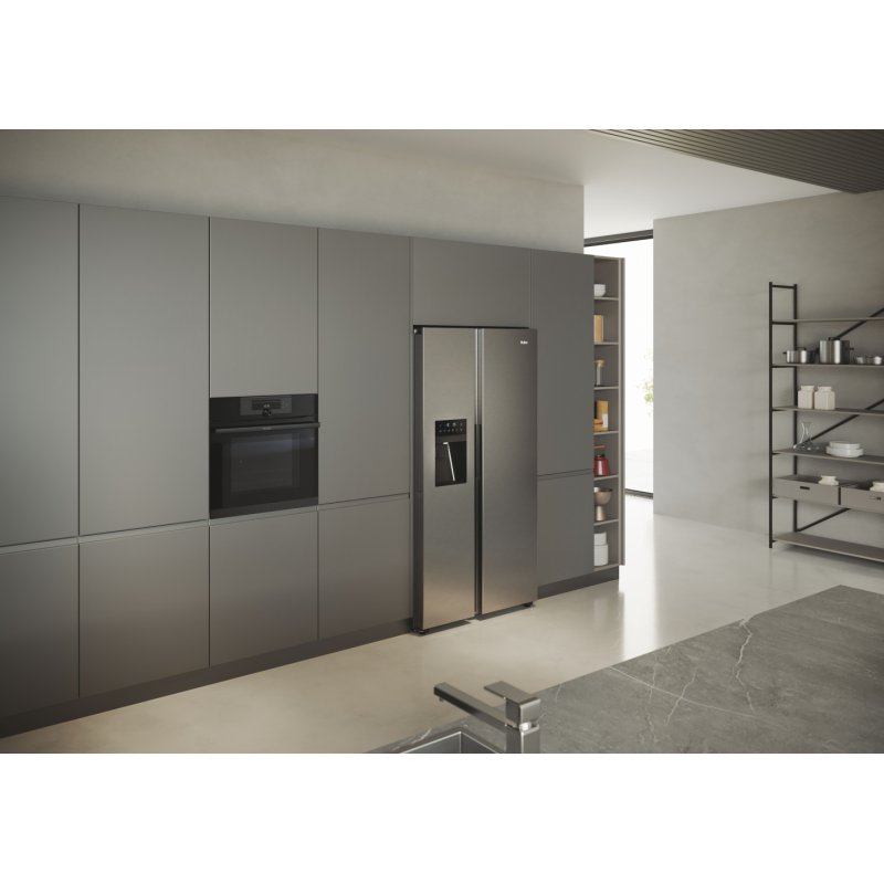 Haier SBS 90 Serie 5 HSR5918DIMP frigo américain Pose libre 511 L D Platine, Acier inoxydable