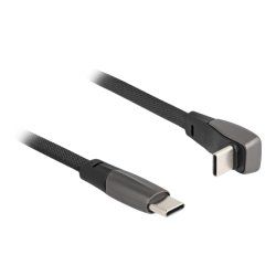 DeLOCK USB 2.0 Câble ruban plat USB Type-C mâle à USB Type-C mâle angulé PD 3.0, 60 W, 14 cm, noir