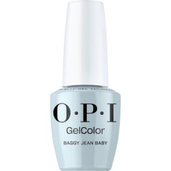 OPI GelColor Baggy Jean Baby Opaque Cool Blue Gray Creme UV Cure Gel Nail