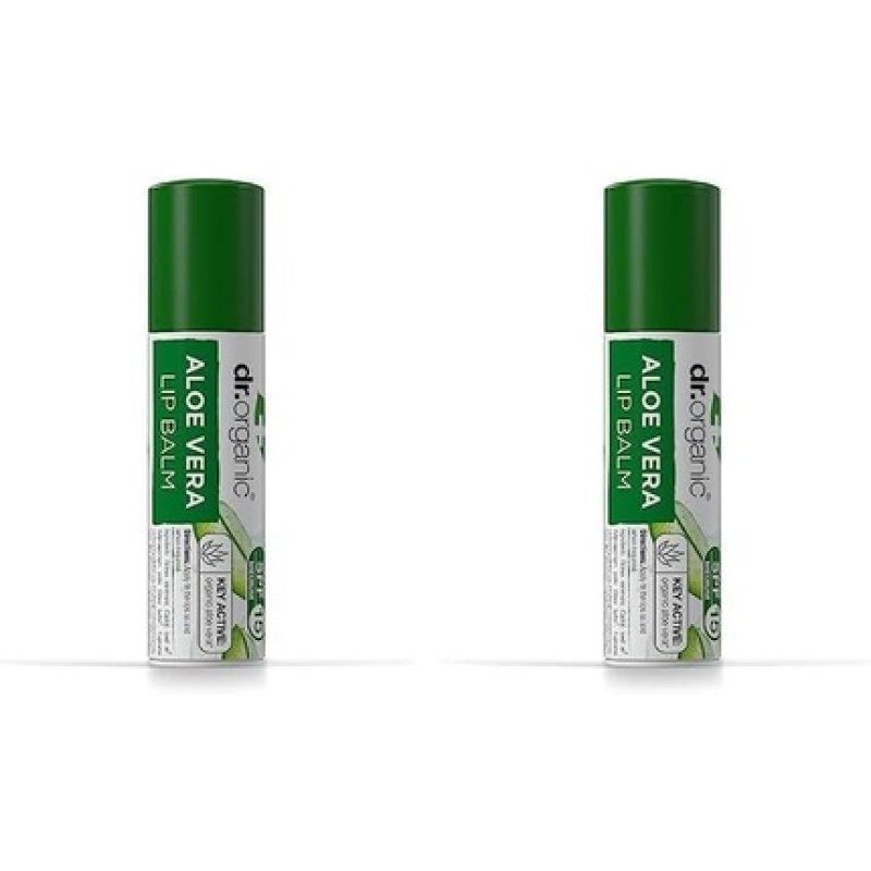 Dr Organic Aloe Vera Lip Balm Moisturising SPF 15 for Men and Women