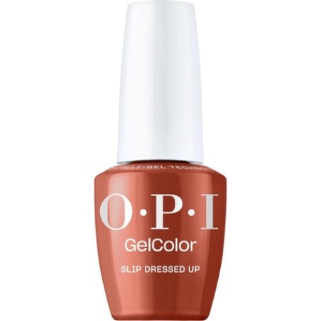 OPI GelColor Slip Dressed Up Opaque Dark Red Brown Creme UV Cure Gel Nail