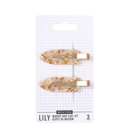 Sister Young Lily Makeup Hair Clips Set Milk Apricot 2 Pieces