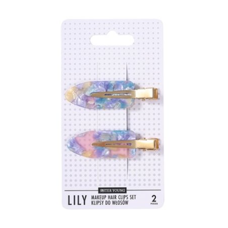 Sister Young Lily Makeup Hair Clips Set Pink And Blue