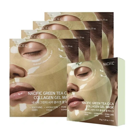 Nacific Green Tea Cica Collagen Gel Mask Set
