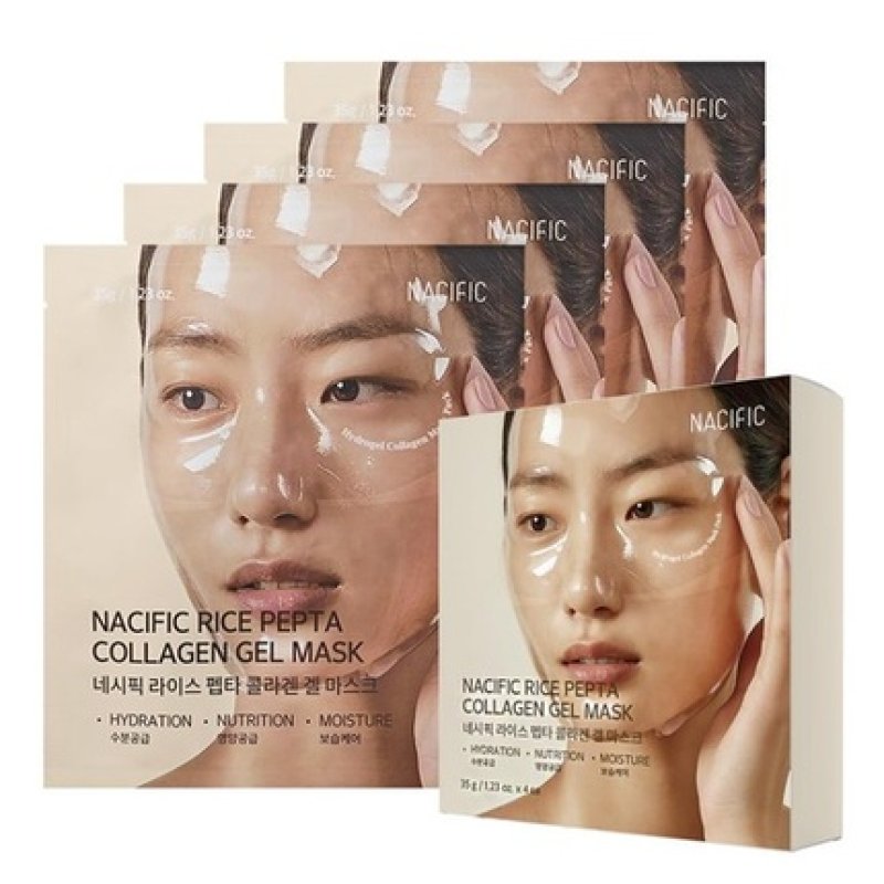 Nacific Rice Pepta Collagen Gel Face Mask Rice Peptide 4ea Set