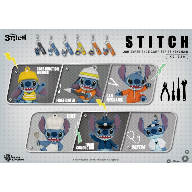 DISNEY - Stitch job experience camp series - Display 12 Porte-clés 4cm