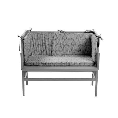 Markland - Mattress, bumper, and fitted sheet for Bedside Crib - Grey