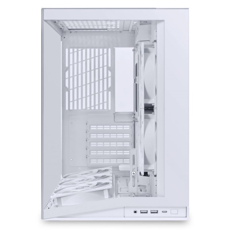 Lian Li O11 Dynamic Mini V2 Flow PC-Gehäuse, Mini-Gehäuse, ATX, Tempered Glass - inklusive 5x 120-mm-Lüfter, weiß