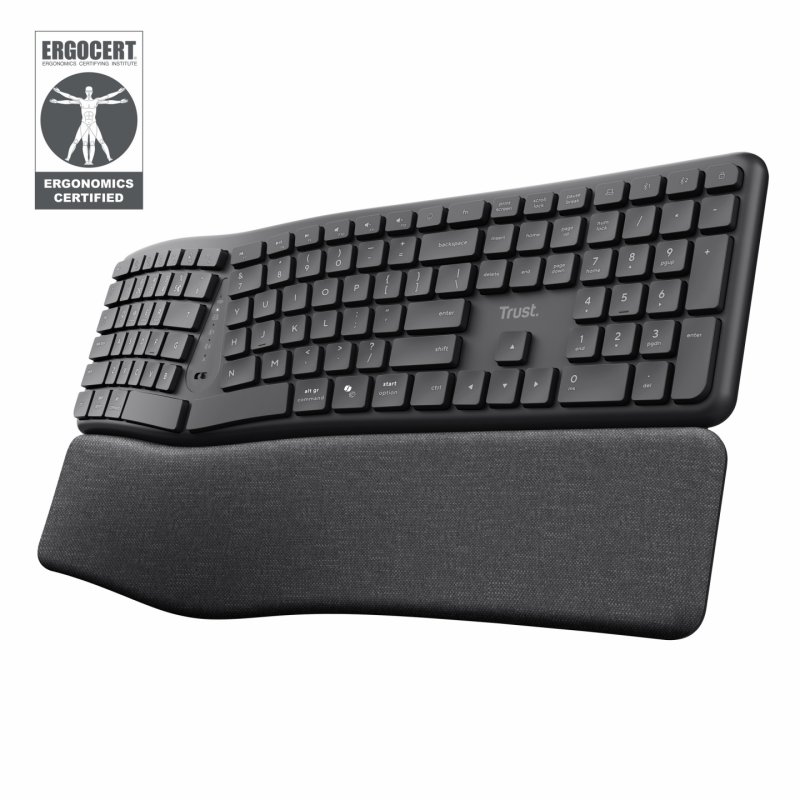 Trust Keyra Ergonomic multidevice wireless keyboard