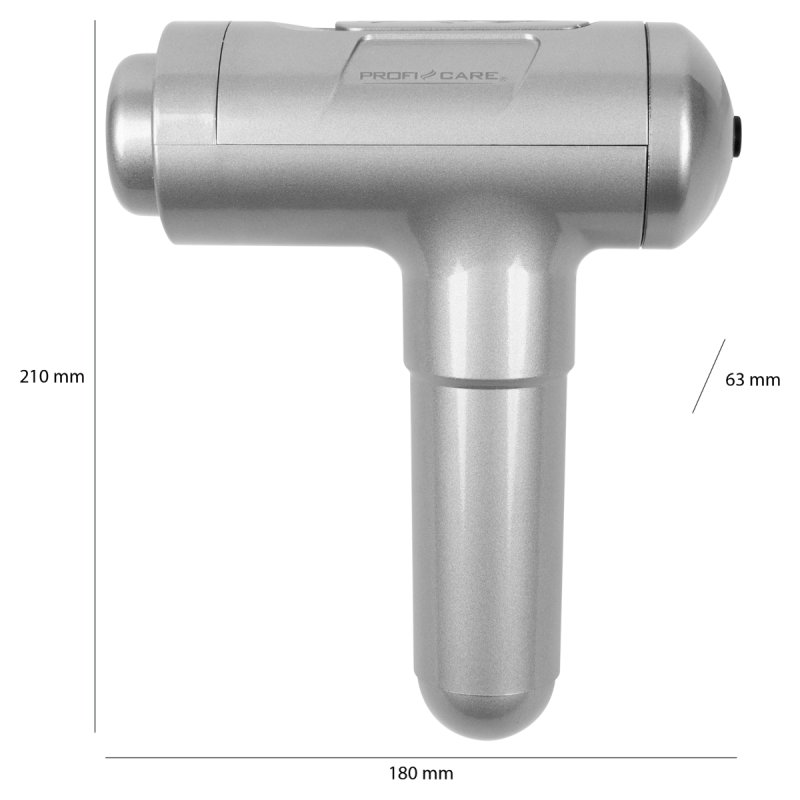 ProfiCare PC-MP 3087 Massage Gun for Neck Shoulder Back and Leg Relaxation 3 Intensity Levels 1900-2800 Strokes/Min 4