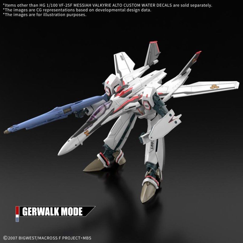 MACROSS - HG 1/100 VF-25F Messiah Valkyrie Water Decals - Model Kit