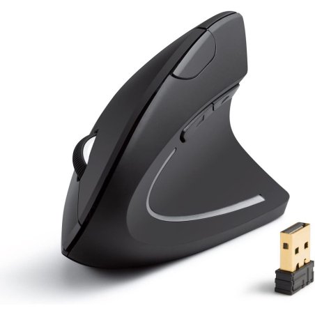 ANKER A7852 kabellose vertikale 2.4G ergonomische Maus mit Nano USB-Dongle Vor/Zurck-Tasten (2x AAA Batt. nicht