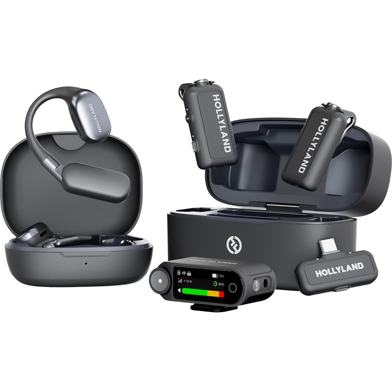 Hollyland - LARK MAX 2 Ultimate Combo with OWS Monitor Earphone Camera RX USB-C RX