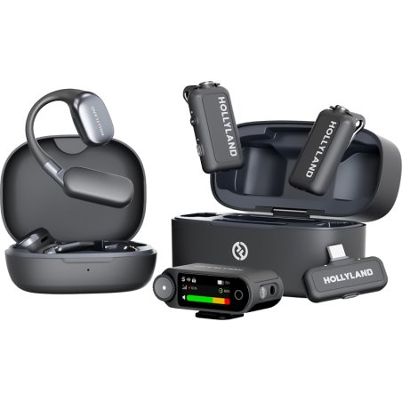 Hollyland - LARK MAX 2 Ultimate Combo with OWS Monitor Earphone Camera RX USB-C RX