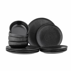 Bloomingville - Neri Dinnerware Set - Black - Stoneware