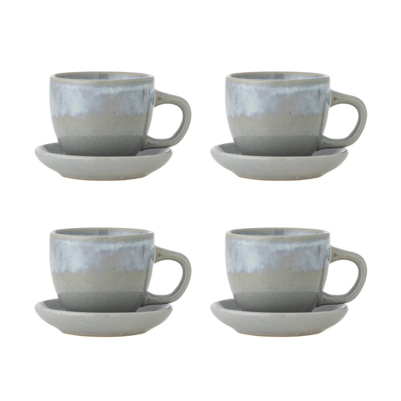 Bloomingville - Brenta Cup with Saucer - Blue