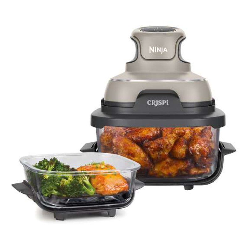 Ninja CRISPi Unique 3,8 L 1700 W Friteuse d’air chaud Gris, Couleur de la pierre, Transparent