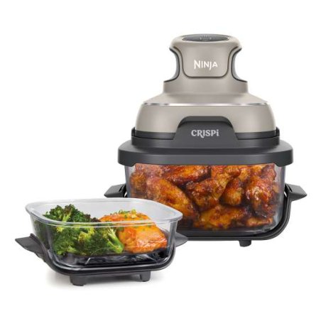 Ninja CRISPi Unique 3,8 L 1700 W Friteuse d’air chaud Gris, Couleur de la pierre, Transparent