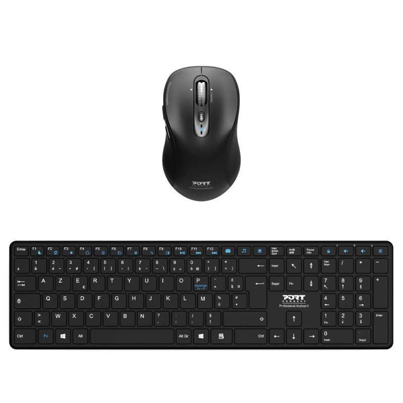 Port Designs 900907RUK clavier Souris incluse Maison Bluetooth Anglais britannique Noir
