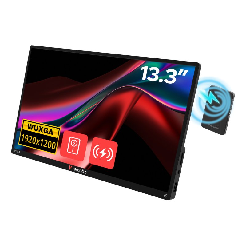 Verbatim 32087 téléviseur et moniteur portables Moniteur portable Noir 33,8 cm (13.3") 1920 x 1200 pixels