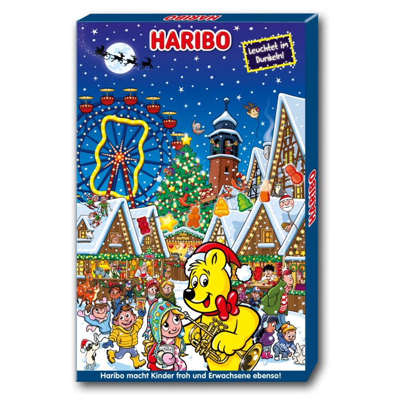 Haribo Advent Calendar 300g With Assorted Sweets Including Goldberries Children's Pacifiers Happy Cola Juice Gold Bears
