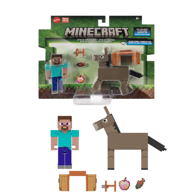 Minecraft Action Figures & Accessories 2-Pack, 3.25-inch Scale Collectible Sets (Characters May Vary)