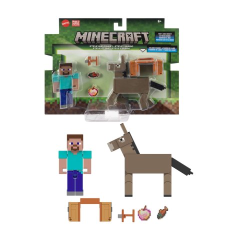 Minecraft Action Figures & Accessories 2-Pack, 3.25-inch Scale Collectible Sets (Characters May Vary)