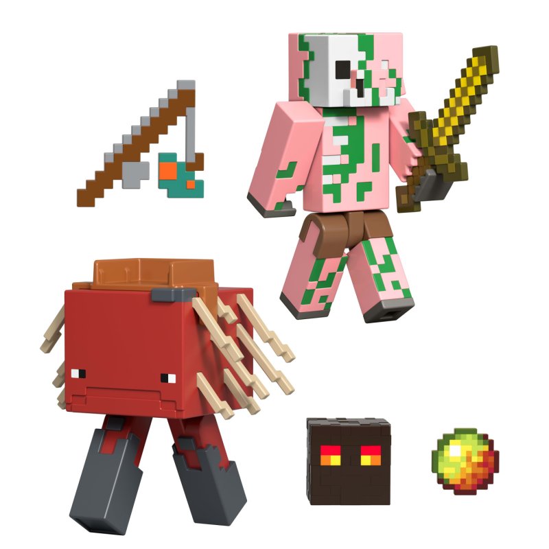 MINECRAFT CORE FIGURE 2-PACK -Zombified Piglin & Minecraft Strider