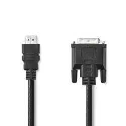 Nedis HDMI™ -Kabel | HDMI™ Stecker | DVI-D 24 1-Pin Stecker - 1080p | Vernickelt | 3.00 m | Gerade | PVC | Schwarz