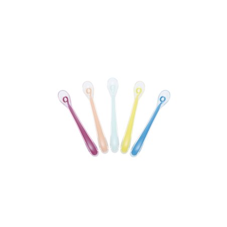 BabyMoov Silicone Baby Spoons Cuillère pour enfants en bas âge Bleu, Rose, Violet, Jaune
