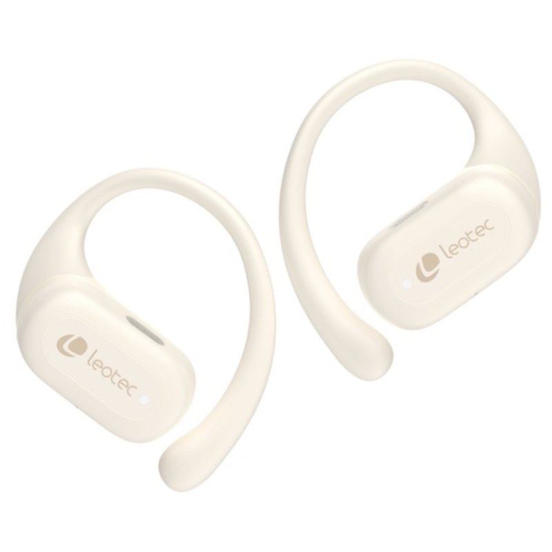 Leotec LETWS01W écouteur/casque Écouteurs Open-ear Appels/Musique/Sport/Au quotidien Beige