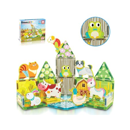 Picasso Tiles - Farm themed set with 8 animals (26 pcs) (PTQ27)