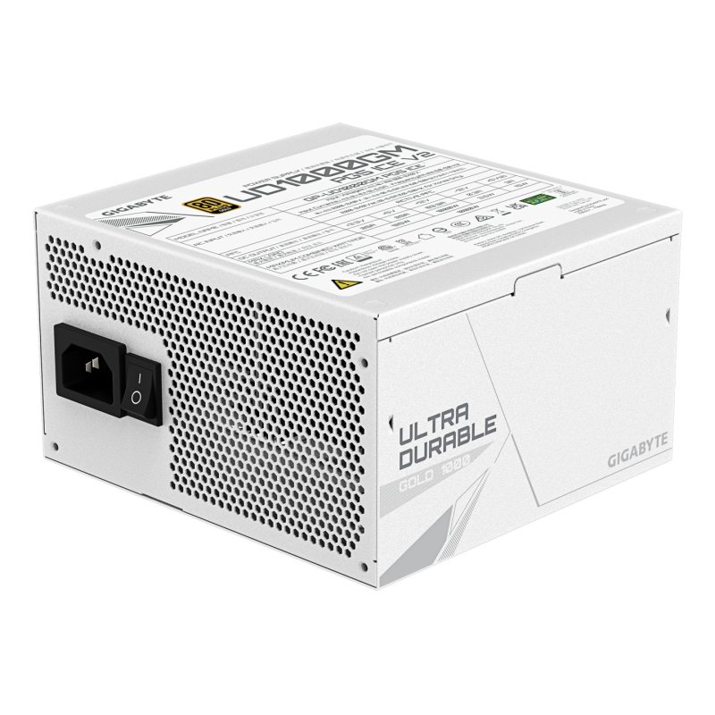 GIGABYTE UD1000GM PG5 V2 ICE Power Supply Unit- PCIe Gen 5.1, 80 PLUS Gold, Fully Modular Design, 120mm Fan, ATX 3.1