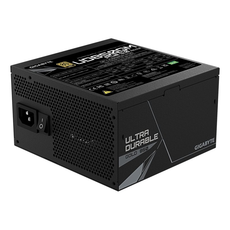 GIGABYTE UD850GM PG5 V2 Power Supply Unit- PCIe Gen 5.1, 80 PLUS Gold, Fully Modular Design, 120mm Fan, ATX 3.1