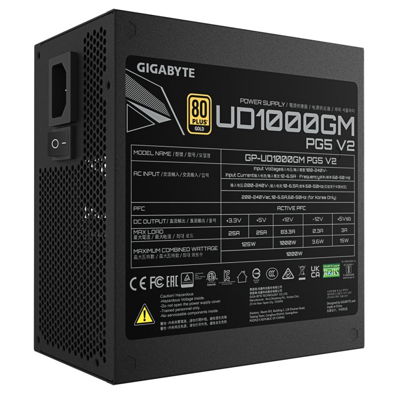 FUENTE ALIMENTACION GIGABYTE GP-UD1000GM PG5 V2 1000W 80 GOLD