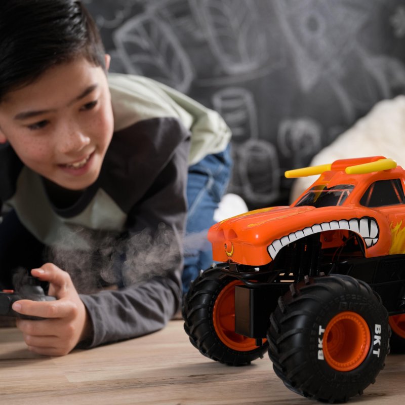 Monster Jam , Monster truck El Toro Loco RC avec brumisateur à effets de fumée, échelle 1:15, jouets pour garçons