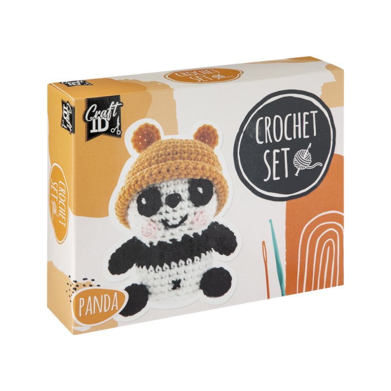 Craft ID  - Crochet kit panda, 9x8x13cm - (K-CR1703/GE)