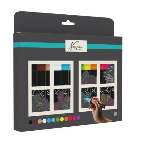 Nassau - Window/chalk Markerset, 23x17x2.5cm, 12 Pcs (AR0166/GE)