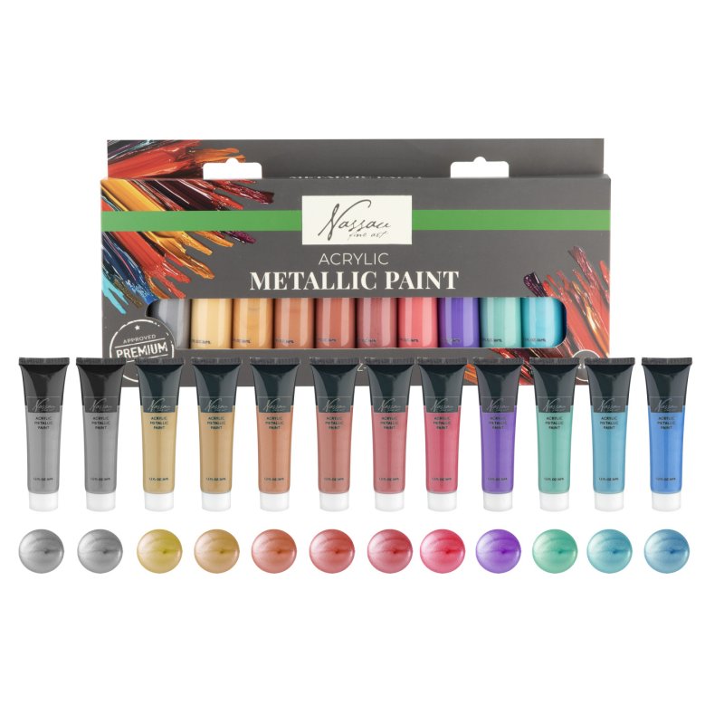 Nassau - Acrylic Metallic paint - 12x36 ml (AR0768/GE)