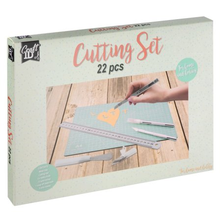 Craft ID - Cuttingmat set A4 with knifes - 22 pcs (CR1303/25GE)