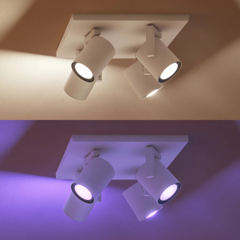 Philips Hue White&Col. Amb. Argenta Spot 4flg weiß 4x4.2W