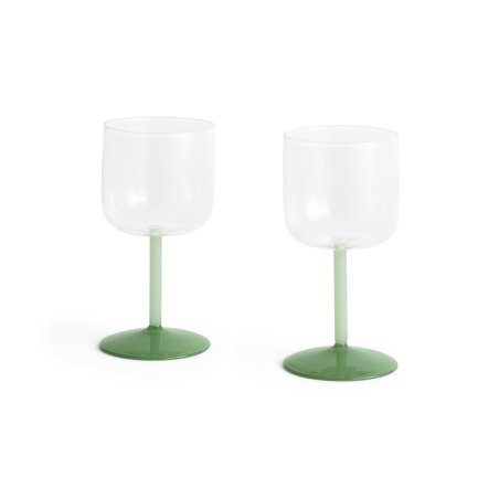 HAY - Tint Wine Glass H15 - Set of 2 (Clear & Green)