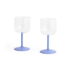 HAY - Tint Wine Glass H15 - Set of 2 (Clear & Blue)