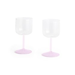 HAY - Tint Wine Glass H15 - Set of 2 (Clear & Pink)