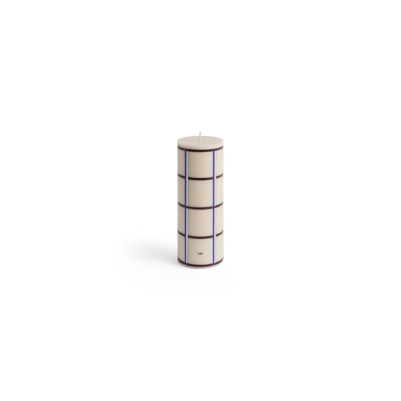 HAY - Column Candle Medium H20 (White & Bordeaux & Blue & Silver)