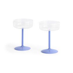 HAY - Tint Coupe Glass H12.5 cm - Set of 2 (Clear & Blue)